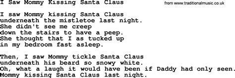 i saw mommy kissing santa claus lyrics